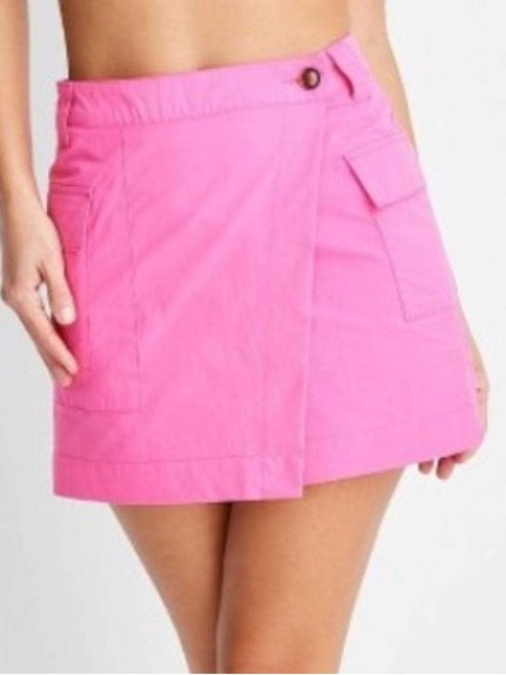 FUTURE COLLECTIVE GABRIELLA KAREFA-JOHNSON Pink Cargo Mini Wrap Skirt Skort